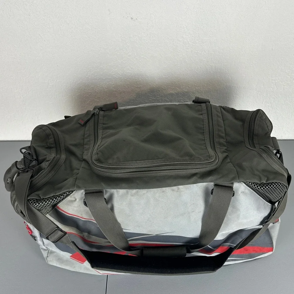 Fox Racing Duffle Bag Mens Large Grey Red Racing Gear Bag Motocross SIL 75